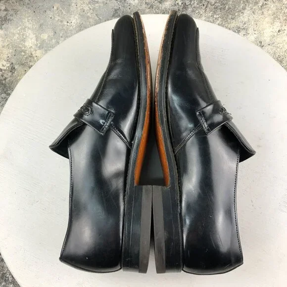 Park Place Men's Size 10D Black Leather Closed Toe Slip On Dress Shoes Loafers - Picture 11 of 16